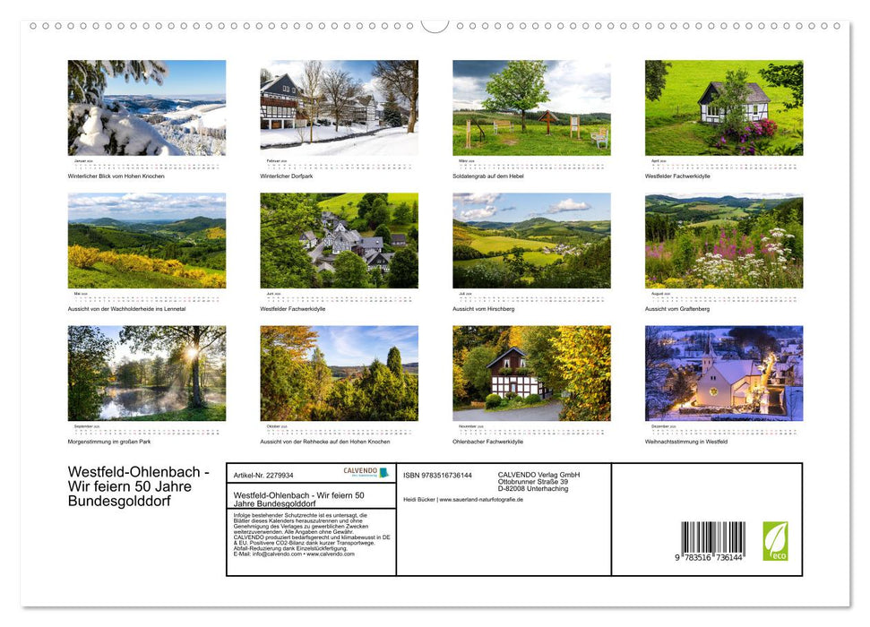 Westfeld-Ohlenbach - Wir feiern 50 Jahre Bundesgolddorf (CALVENDO Premium Wandkalender 2026)