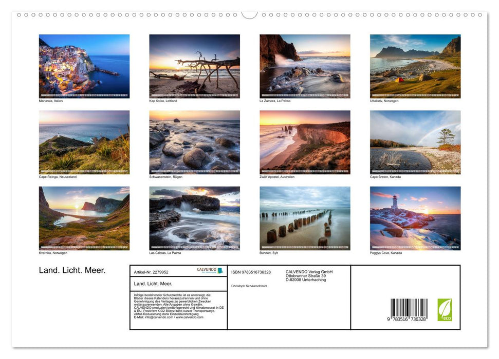 Land. Licht. Meer. (CALVENDO Premium Wandkalender 2026)