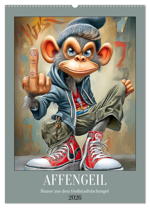 Affengeil. Humor aus dem Großstadtdschungel (CALVENDO Wandkalender 2026)