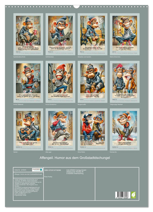 Affengeil. Humor aus dem Großstadtdschungel (CALVENDO Wandkalender 2026)