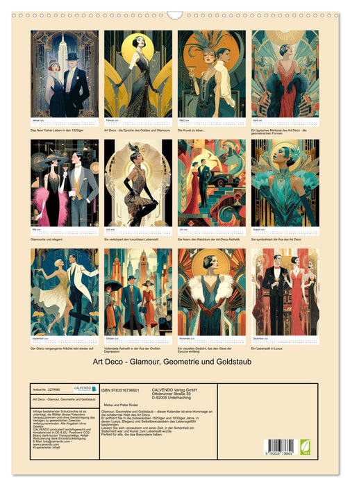 Art Deco - Glamour, Geometrie und Goldstaub (CALVENDO Wandkalender 2026)