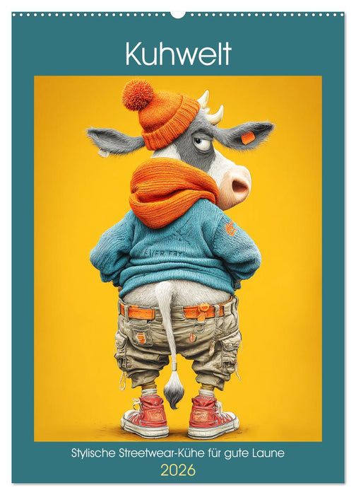 Kuhwelt. Stylische Streetwear-Kühe für gute Laune (CALVENDO Wandkalender 2026)