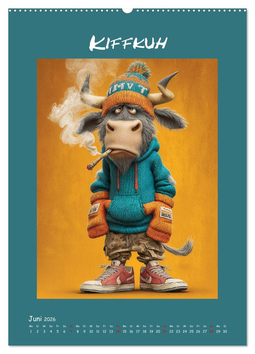 Kuhwelt. Stylische Streetwear-Kühe für gute Laune (CALVENDO Wandkalender 2026)
