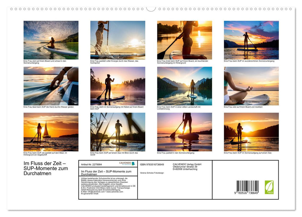 Im Fluss der Zeit – SUP-Momente zum Durchatmen (CALVENDO Premium Wandkalender 2026)