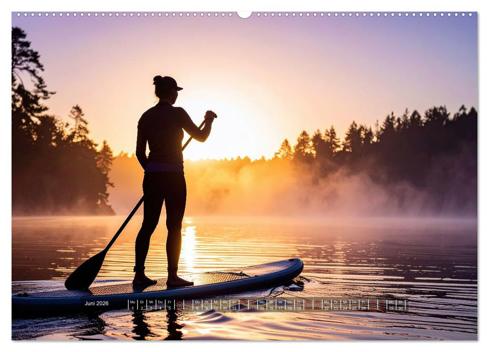 Im Fluss der Zeit – SUP-Momente zum Durchatmen (CALVENDO Premium Wandkalender 2026)
