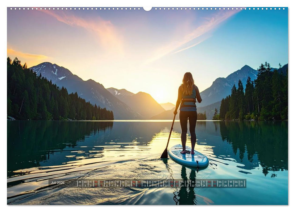Im Fluss der Zeit – SUP-Momente zum Durchatmen (CALVENDO Premium Wandkalender 2026)