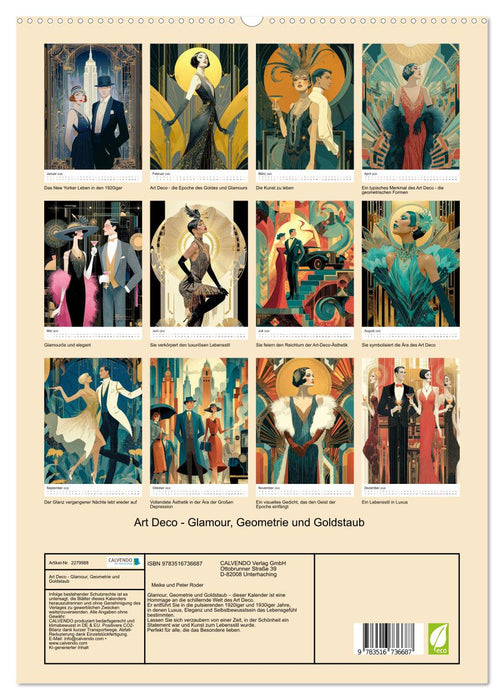 Art Deco - Glamour, Geometrie und Goldstaub (CALVENDO Premium Wandkalender 2026)