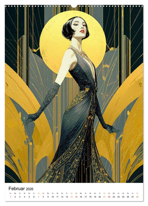 Art Deco - Glamour, Geometrie und Goldstaub (CALVENDO Premium Wandkalender 2026)