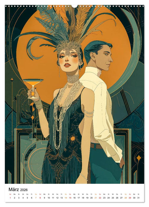 Art Deco - Glamour, Geometrie und Goldstaub (CALVENDO Premium Wandkalender 2026)
