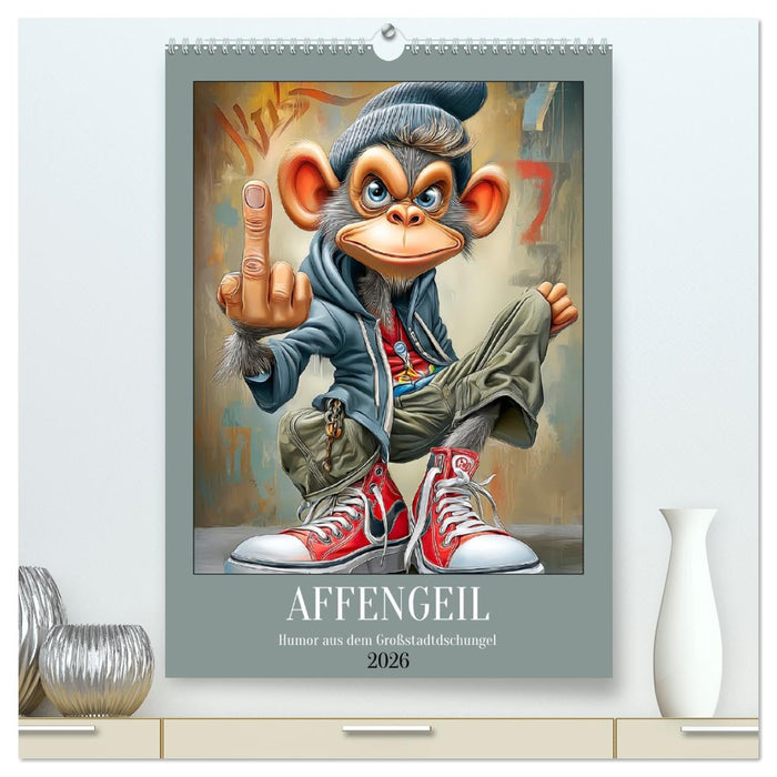 Affengeil. Humor aus dem Großstadtdschungel (CALVENDO Premium Wandkalender 2026)