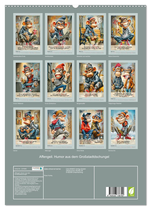 Affengeil. Humor aus dem Großstadtdschungel (CALVENDO Premium Wandkalender 2026)