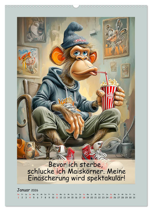 Affengeil. Humor aus dem Großstadtdschungel (CALVENDO Premium Wandkalender 2026)