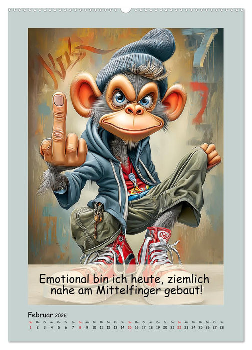 Affengeil. Humor aus dem Großstadtdschungel (CALVENDO Premium Wandkalender 2026)