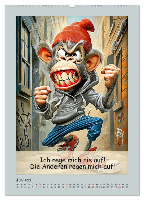 Affengeil. Humor aus dem Großstadtdschungel (CALVENDO Premium Wandkalender 2026)