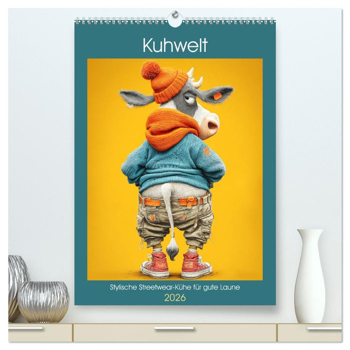 Kuhwelt. Stylische Streetwear-Kühe für gute Laune (CALVENDO Premium Wandkalender 2026)