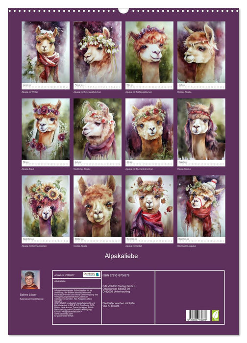 Alpakaliebe (CALVENDO Wandkalender 2026)