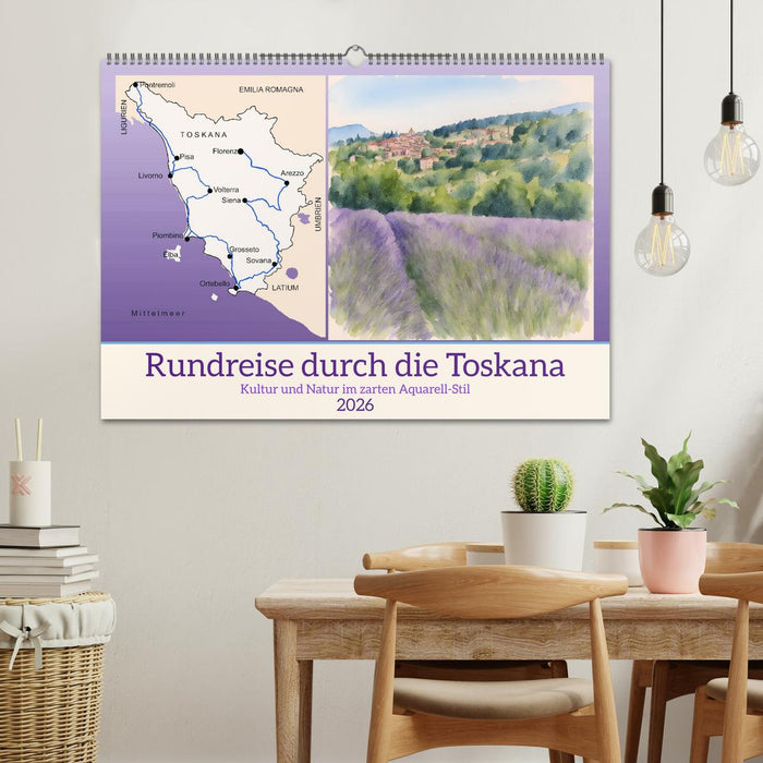 Rundreise durch die Toskana (CALVENDO Wandkalender 2026)