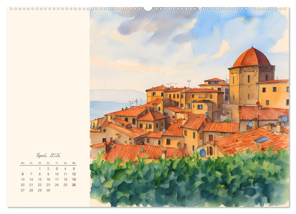 Rundreise durch die Toskana (CALVENDO Premium Wandkalender 2026)