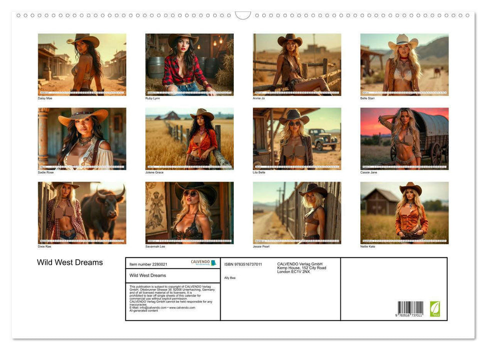 Wild West Dreams (CALVENDO Monthly Calendar 2026)
