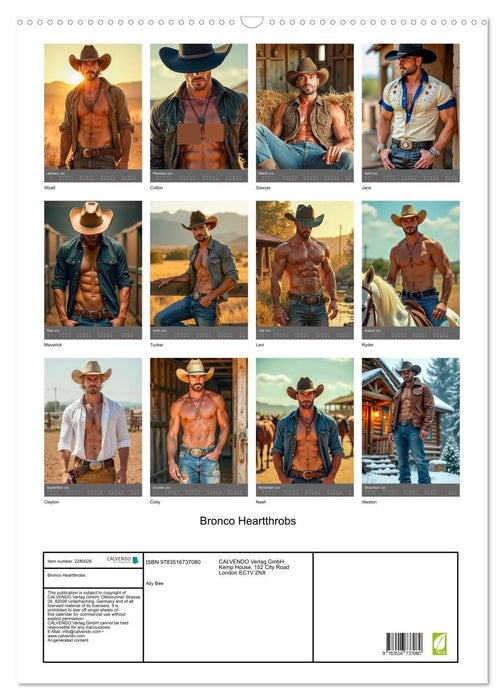 Bronco Heartthrobs (CALVENDO Monthly Calendar 2026)