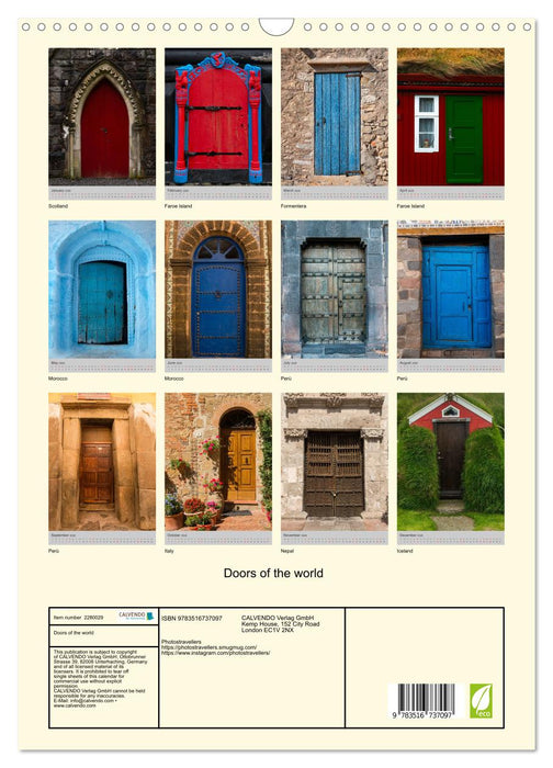Doors of the world (CALVENDO Monthly Calendar 2026)