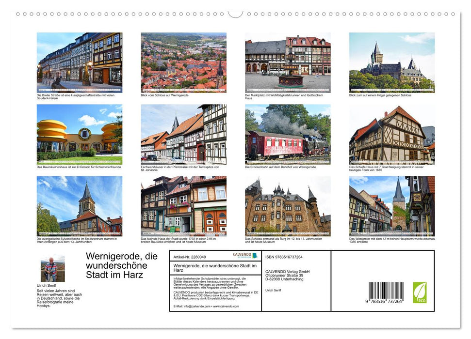 Wernigerode, die wunderschöne Stadt im Harz (CALVENDO Premium Wandkalender 2026)