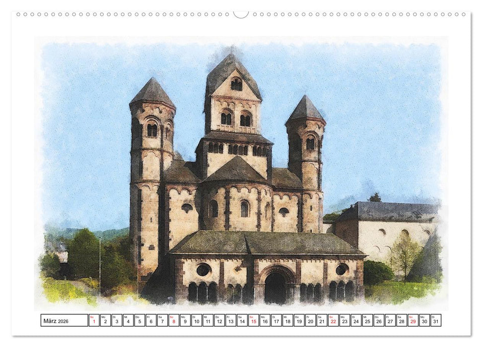 Fünfzehn Jahrhunderte Kirchenbau (CALVENDO Premium Wandkalender 2026)
