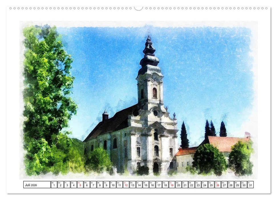 Fünfzehn Jahrhunderte Kirchenbau (CALVENDO Premium Wandkalender 2026)