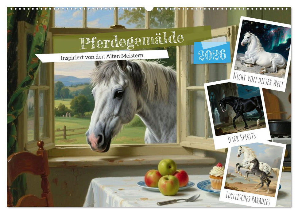 Pferdegemälde, inspiriert von den Alten Meistern (CALVENDO Wandkalender 2026)