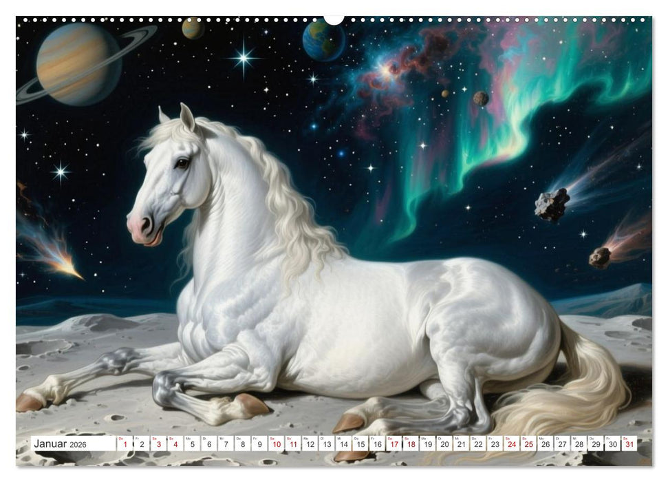 Pferdegemälde, inspiriert von den Alten Meistern (CALVENDO Wandkalender 2026)