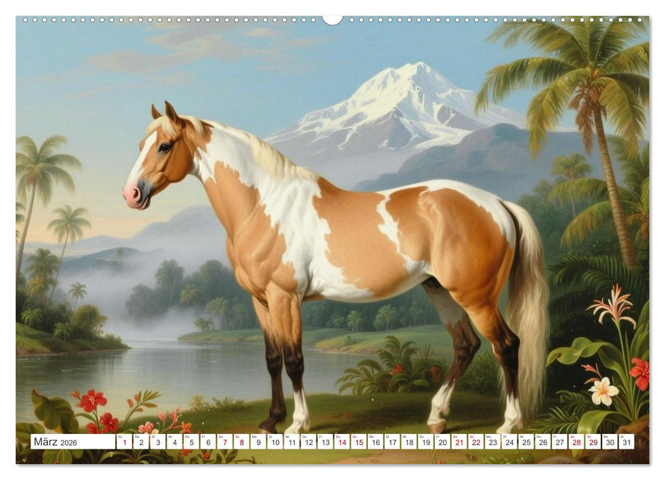 Pferdegemälde, inspiriert von den Alten Meistern (CALVENDO Premium Wandkalender 2026)