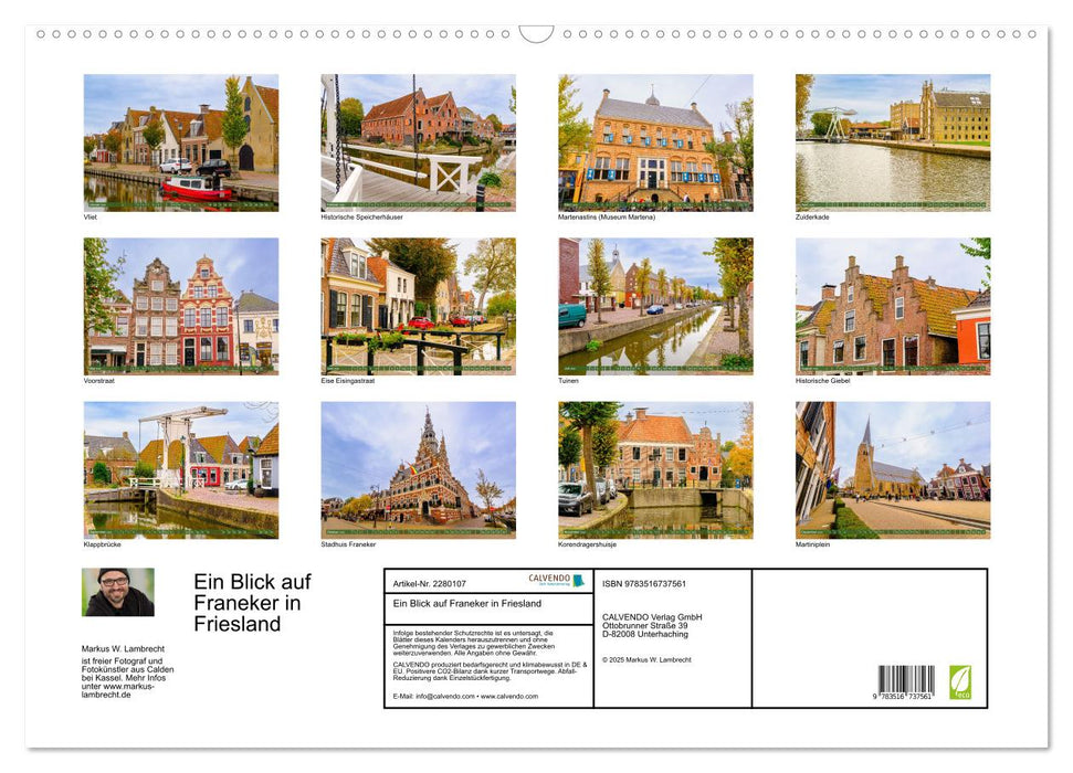 Ein Blick auf Franeker in Friesland (CALVENDO Wandkalender 2026)