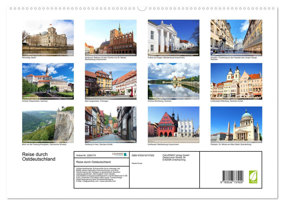 Reise durch Ostdeutschland (CALVENDO Premium Wandkalender 2026)