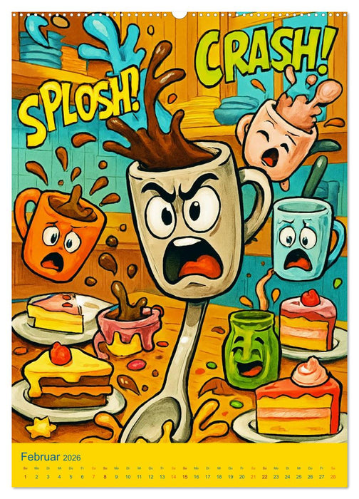 Wenn die Küche rebelliert - Kochkunst? Chaoskunst! (CALVENDO Wandkalender 2026)