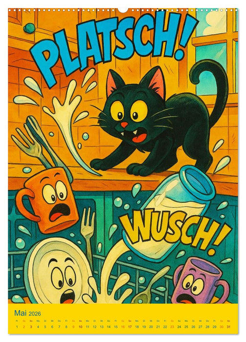 Wenn die Küche rebelliert - Kochkunst? Chaoskunst! (CALVENDO Wandkalender 2026)