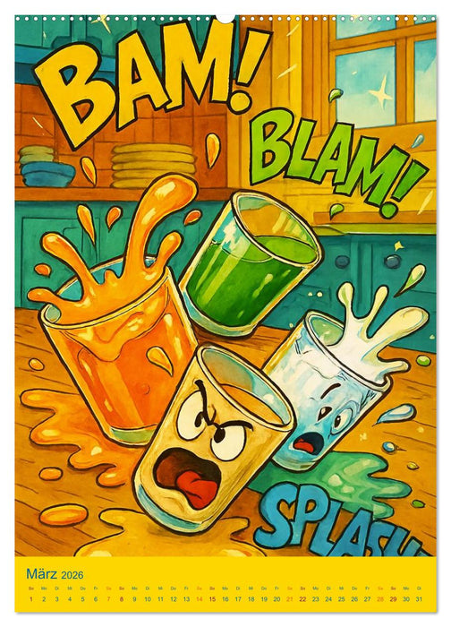 Wenn die Küche rebelliert - Kochkunst? Chaoskunst! (CALVENDO Premium Wandkalender 2026)