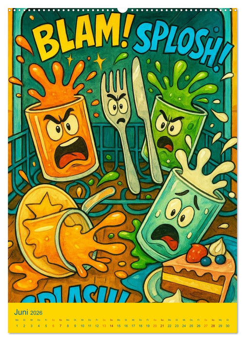 Wenn die Küche rebelliert - Kochkunst? Chaoskunst! (CALVENDO Premium Wandkalender 2026)