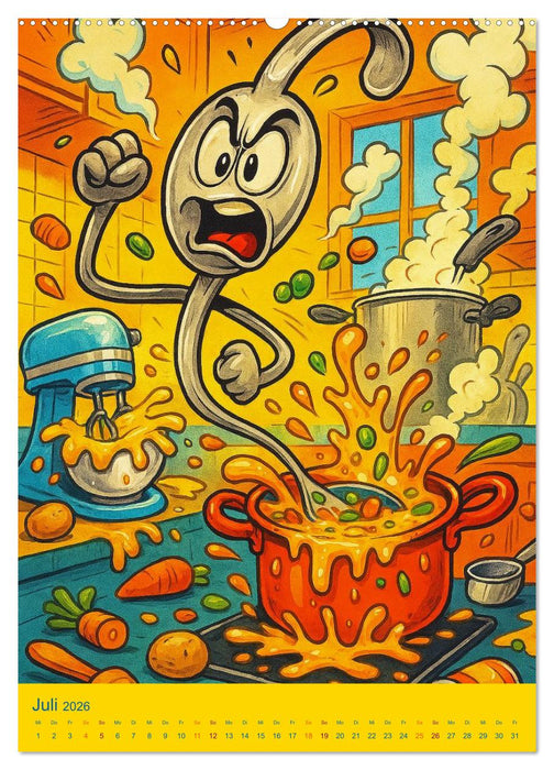Wenn die Küche rebelliert - Kochkunst? Chaoskunst! (CALVENDO Premium Wandkalender 2026)