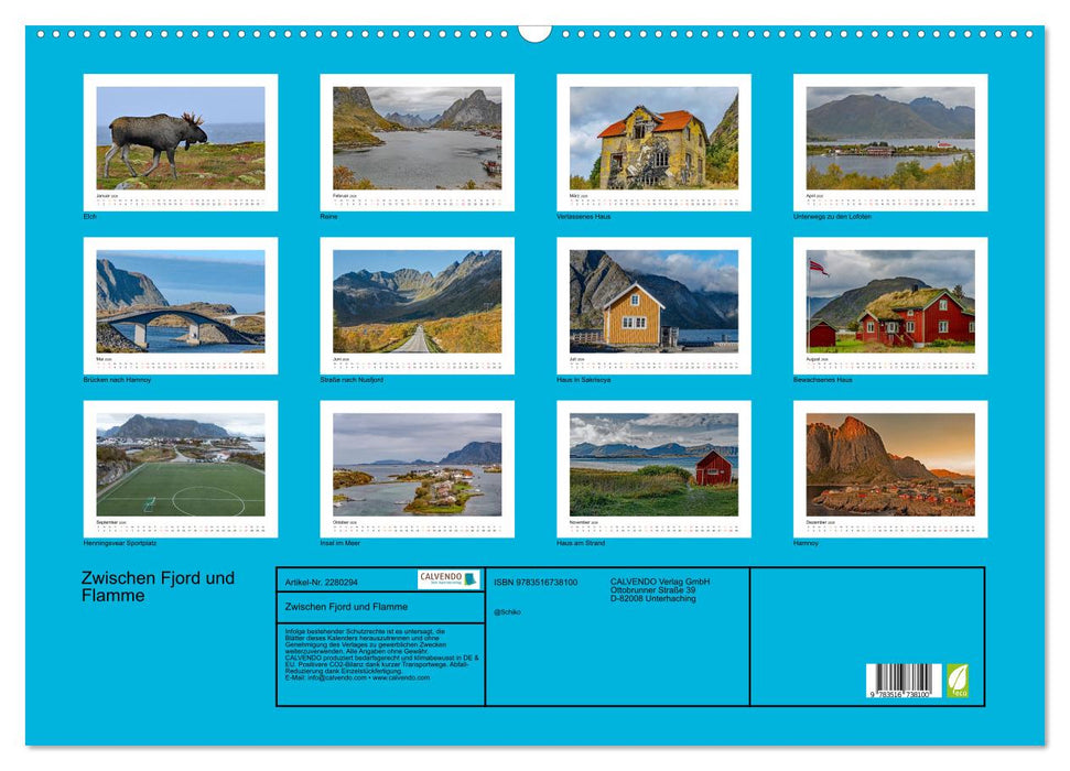 Zwischen Fjord und Flamme (CALVENDO Wandkalender 2026)