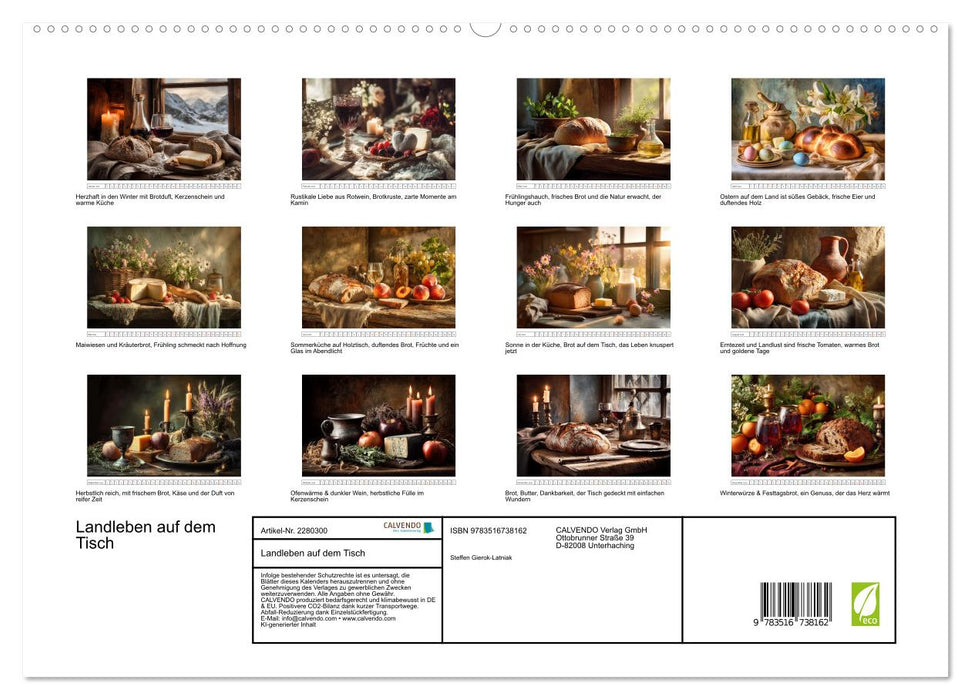 Landleben auf dem Tisch (CALVENDO Premium Wandkalender 2026)
