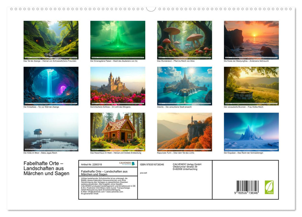 Fabelhafte Orte – Landschaften aus Märchen und Sagen (CALVENDO Premium Wandkalender 2026)