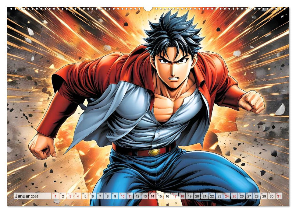 Manga Action Heroes (CALVENDO Wandkalender 2026)