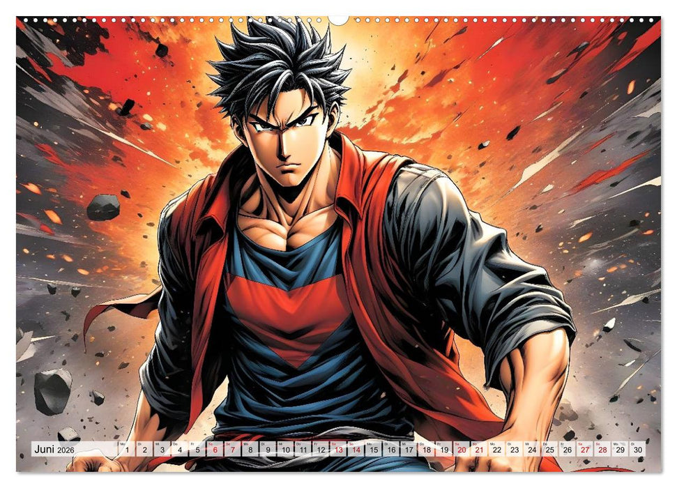 Manga Action Heroes (CALVENDO Wandkalender 2026)