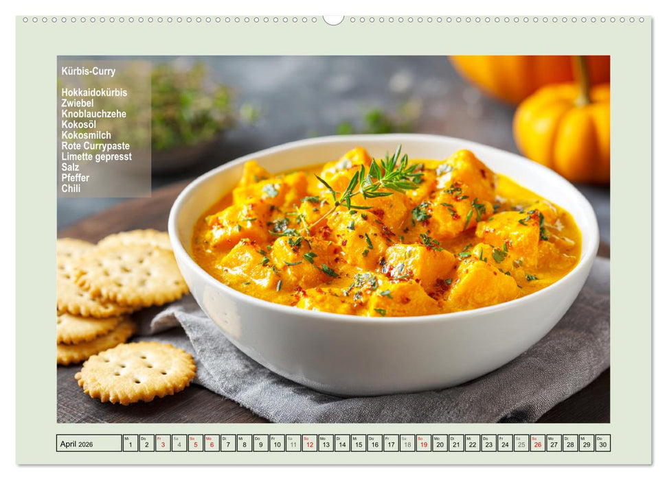 Kürbis-Freestyle-Kochen. Zutaten und Ideen. Mach dein Gericht daraus! (CALVENDO Wandkalender 2026)