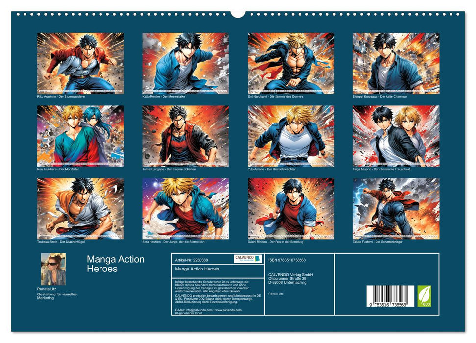Manga Action Heroes (CALVENDO Premium Wandkalender 2026)
