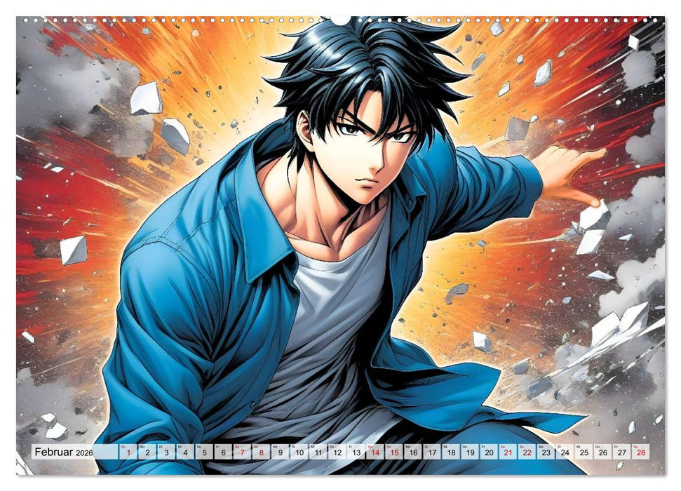 Manga Action Heroes (CALVENDO Premium Wandkalender 2026)