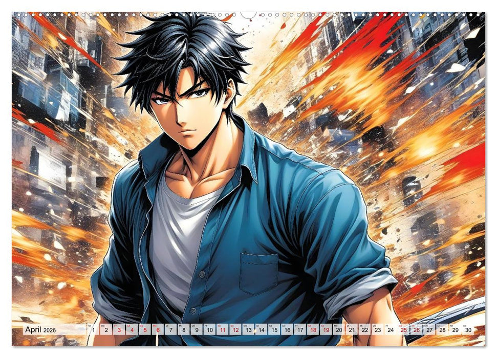 Manga Action Heroes (CALVENDO Premium Wandkalender 2026)