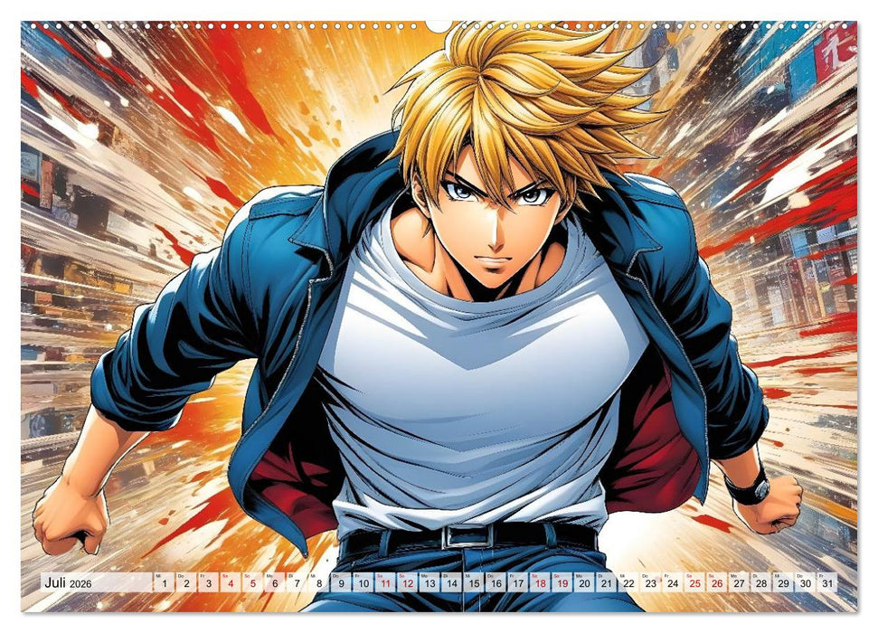 Manga Action Heroes (CALVENDO Premium Wandkalender 2026)