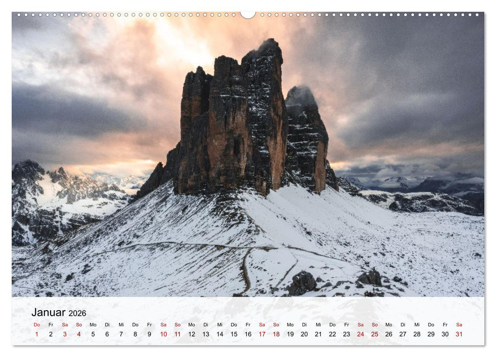 Die Dolomiten - Faszination Berge (CALVENDO Premium Wandkalender 2026)