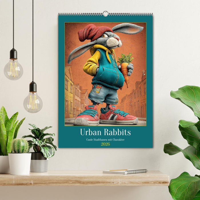 Urban Rabbits. Coole Stadthasen mit Charakter (CALVENDO Wandkalender 2026)